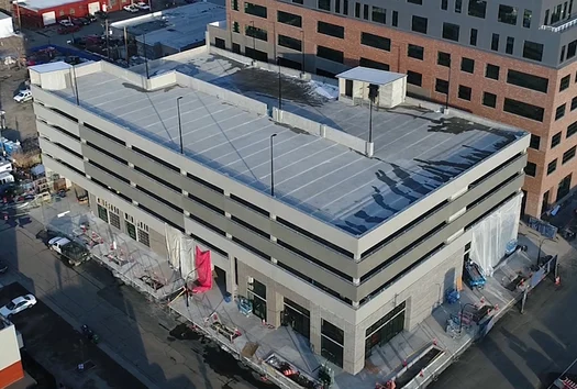 A finished multistory concrete parking structure sealed with Polyurethane Methacrylate (PUMA) technology.